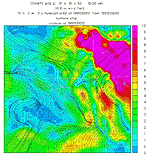 Figure A-43. COAMPS Grid 2 wind fields forecast for 1200 UTC, March 10, 1991