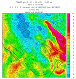 Figure A-46. COAMPS Grid 2 wind fields forecast for 1200 UTC, MArch 11, 1991