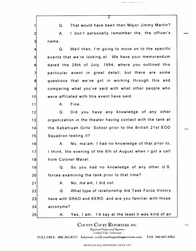 Interview with Lieutenant Colonel Don W. Killgore, October 15, 1997