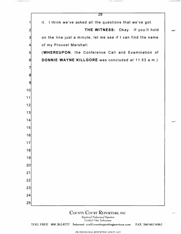 Interview with Lieutenant Colonel Don W. Killgore, October 15, 1997