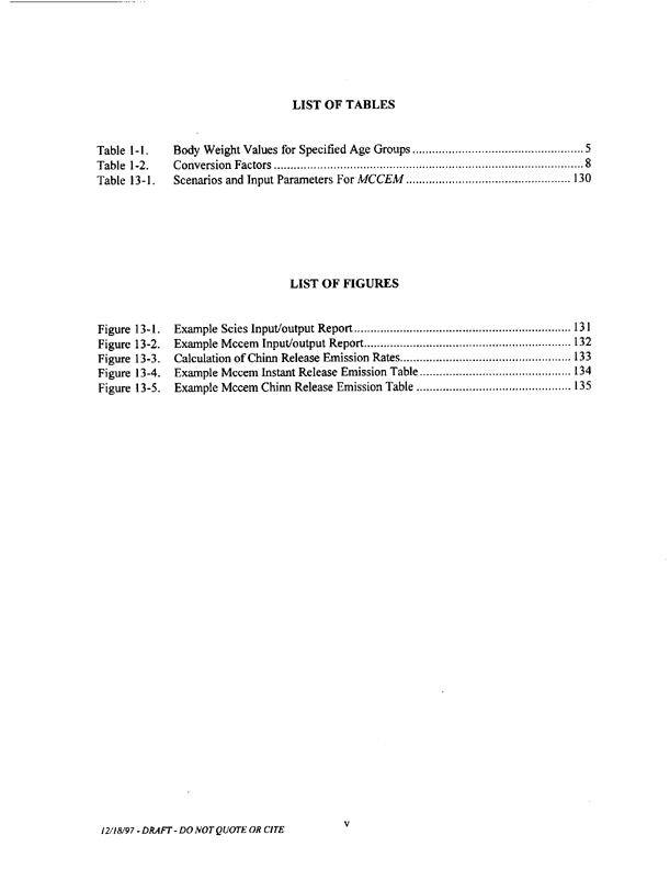  US Environmental Protection Agency, Office of Pesticide Programs, �Standard Operating Procedures (SOPs) for Residential Exposure Assessments-Draft,� December 19, 1997.