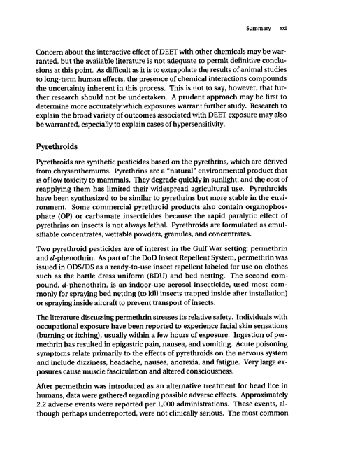 Cecchine, G., BA Golomb, LH Hilborne, DM Spektor, and C.R. Anthony, A Review of the Scientific Literature as it Pertains to Gulf War Illnesses: Pesticides, RAND, Volume 8: June 2000.