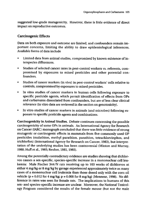 Cecchine, G., et al., �A Review of the Scientific Literature as it Pertains to Gulf War Illnesses: Pesticides,� vol. 8, RAND, 2000, p. 87-107.