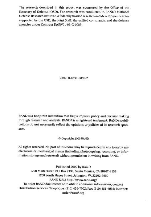   Fricker, R.D, E. Reardon, D.M. Spektor, S.K. Cotton, J. Hawes-Dawson, J.E. Pace, and S. D. Hosek, �Pesticide Use During the Gulf War: A Survey of Gulf War Veterans,� RAND, 2000.