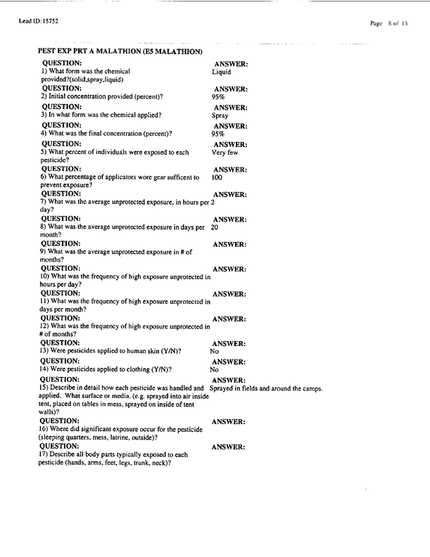 Lead Sheet #15752, Interview with Navy preventive medicine technician, April 1, 1998, p. 11.