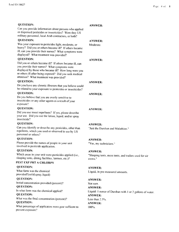   Lead Sheet #18827, Interview with 834th Civil Engineering Squadron King Fahd International Airport pest controller, September 3, 1998.