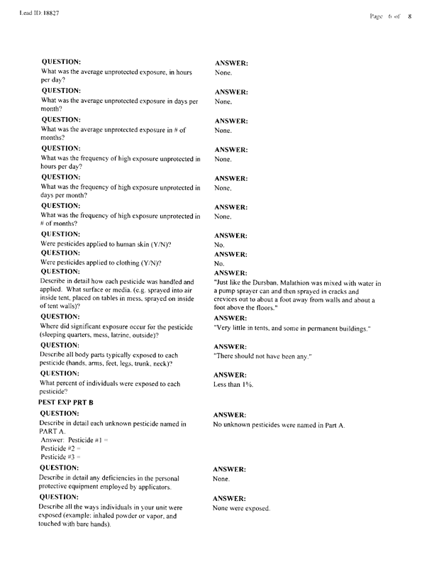   Lead Sheet #18827, Interview with 834th Civil Engineering Squadron King Fahd International Airport pest controller, September 3, 1998.