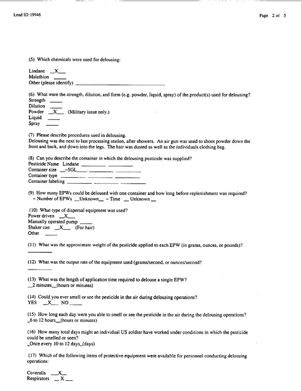 Lead Sheet #19946, Interview with 403rd Military Police Camp veteran, November, 3, 1998, p. 3.