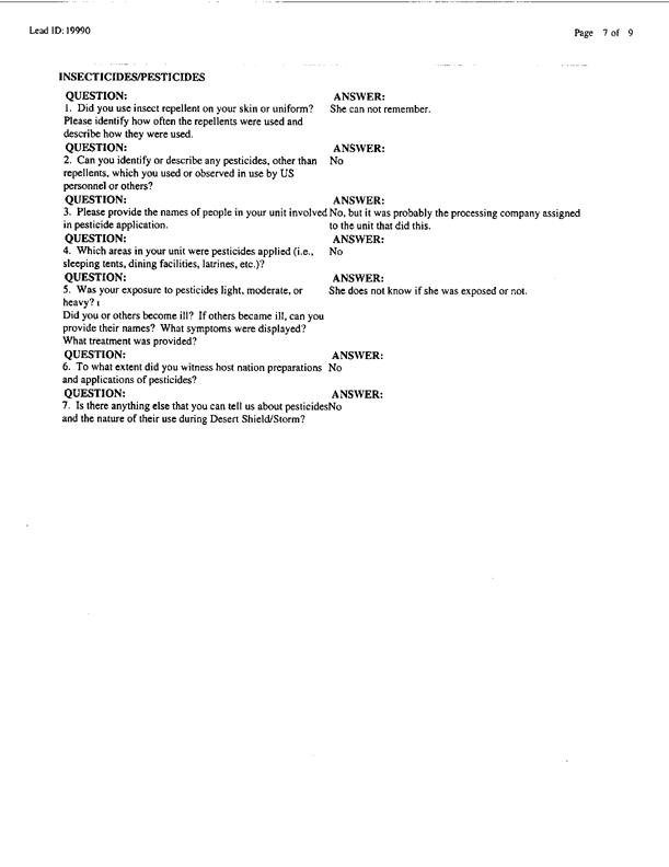  Lead Sheet #19990, Interview with 401st Military Police Camp veteran, November 9, 1998, p. 3