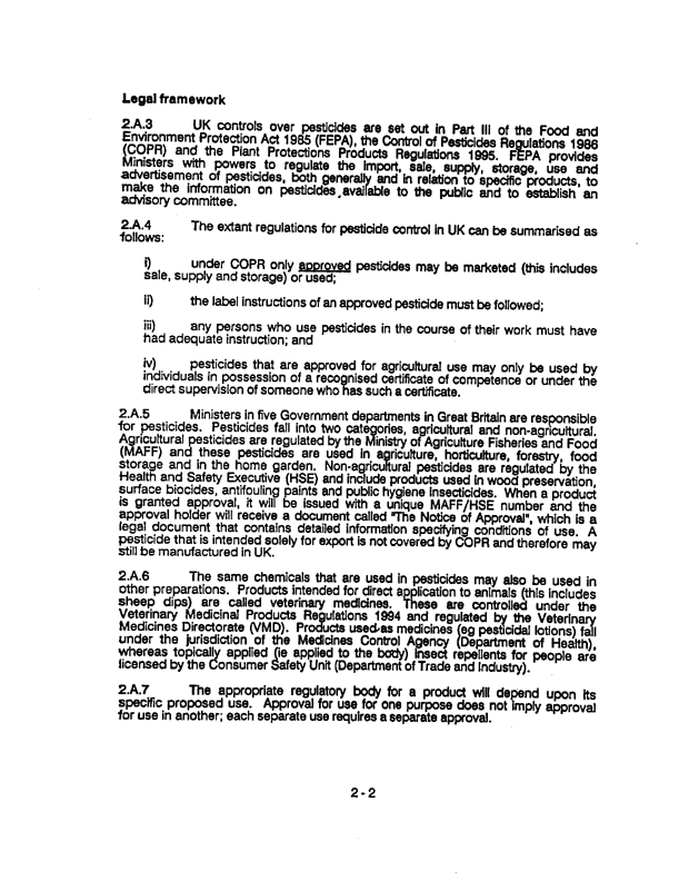 United Kingdom, Ministry of Defence, �Organophosphate Pesticide Investigation Team Substantive Report,� December 6, 1996, p. 3-7.