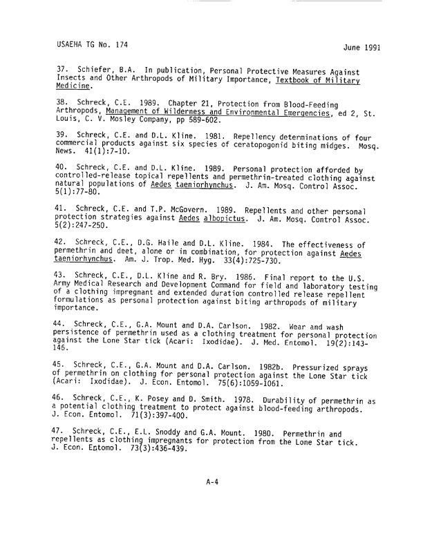   Coulston International Corporation, Label with Directions for Use for Permethrin Arthropod Repellent, Easton, PA, May 1990.