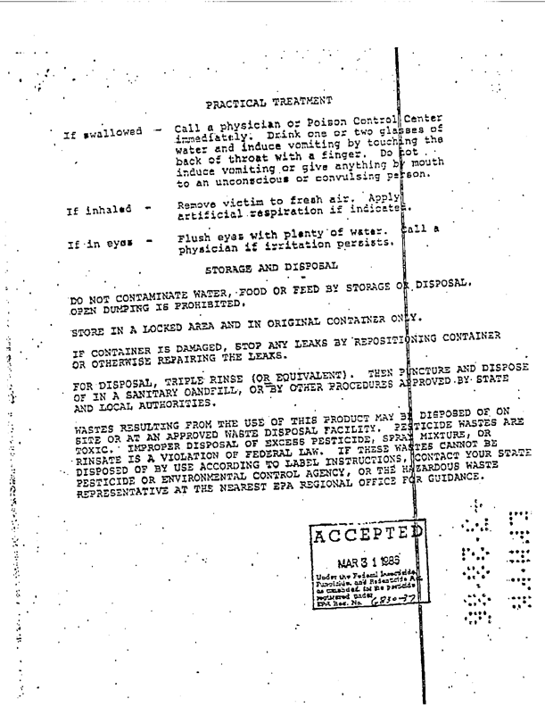   Octagon Process Inc., Product Label for Insecticide, Lindane, Powder, Dusting (contains 1% lindane), Edgewater, New Jersey, March 31, 1986, p. 1.